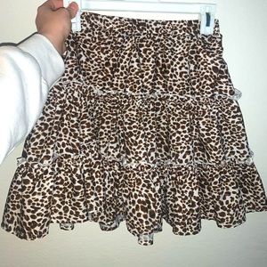 A brown cheetah skirt